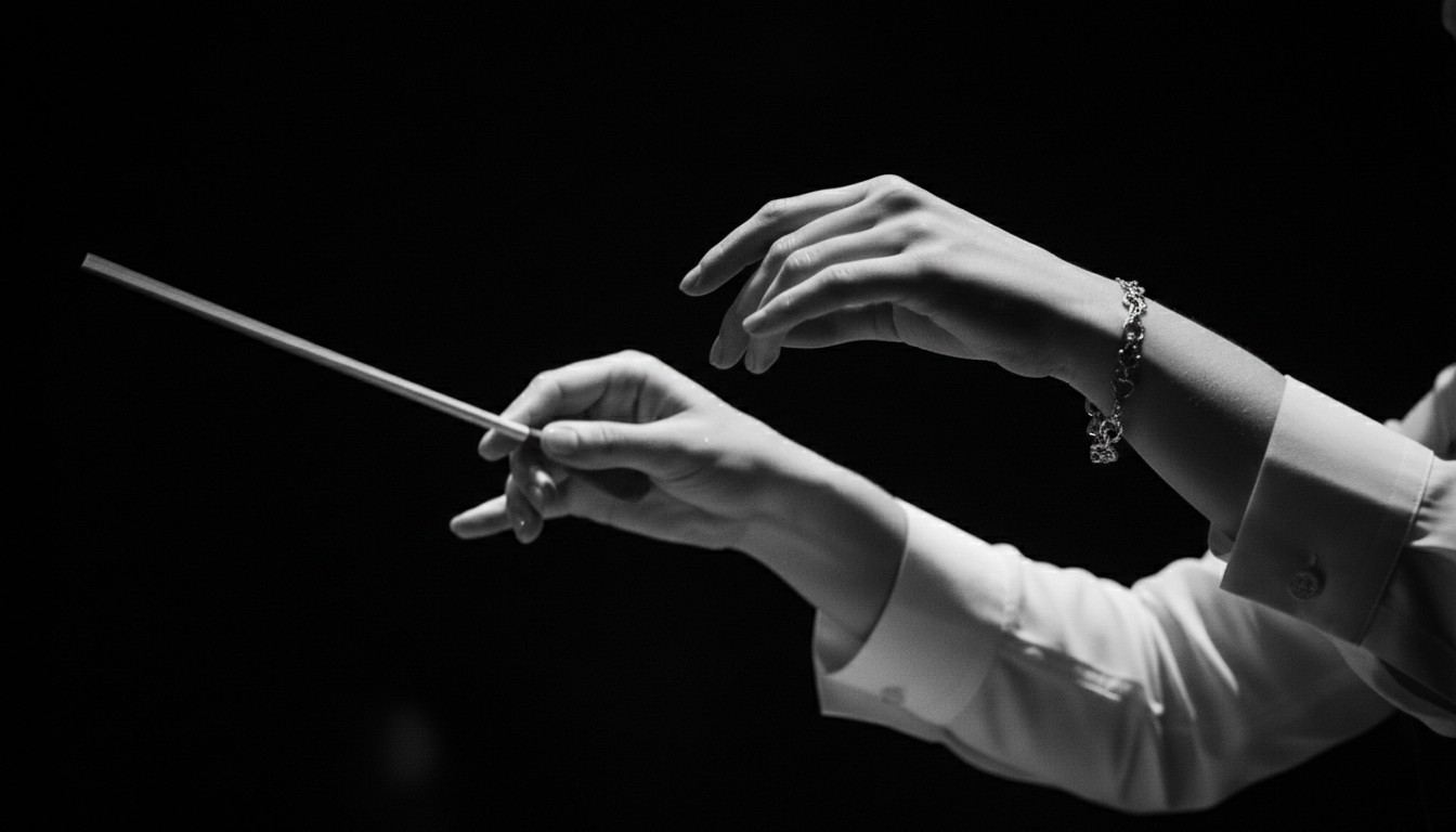 Les mains d'un chef d'orchestre en mouvement