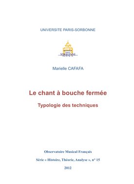 Couverture Le chant à bouche fermée